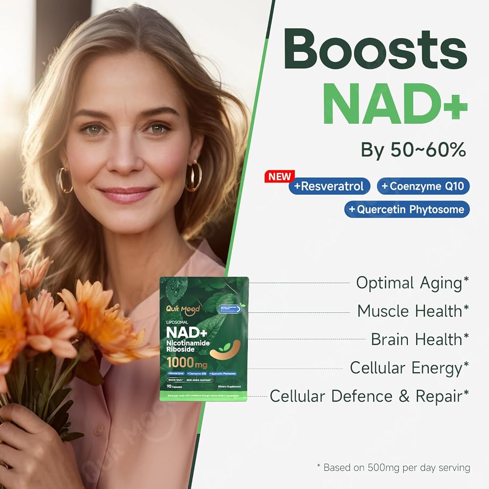 Quit mood NAD+ Supplement with Nicotinamide Riboside 1000mg - 90 Capsules - image 3
