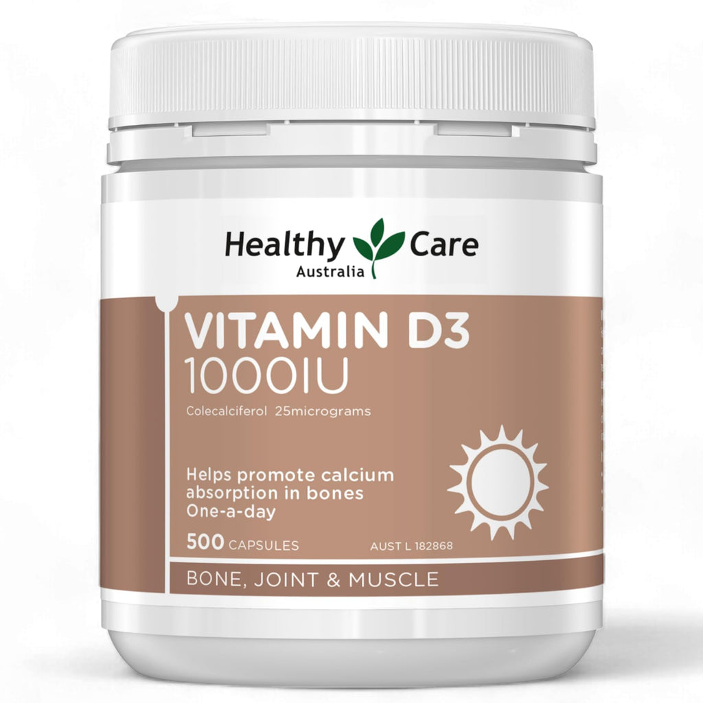 Healthy Care Vitamin D3 1000 IU - 500 Capsules
