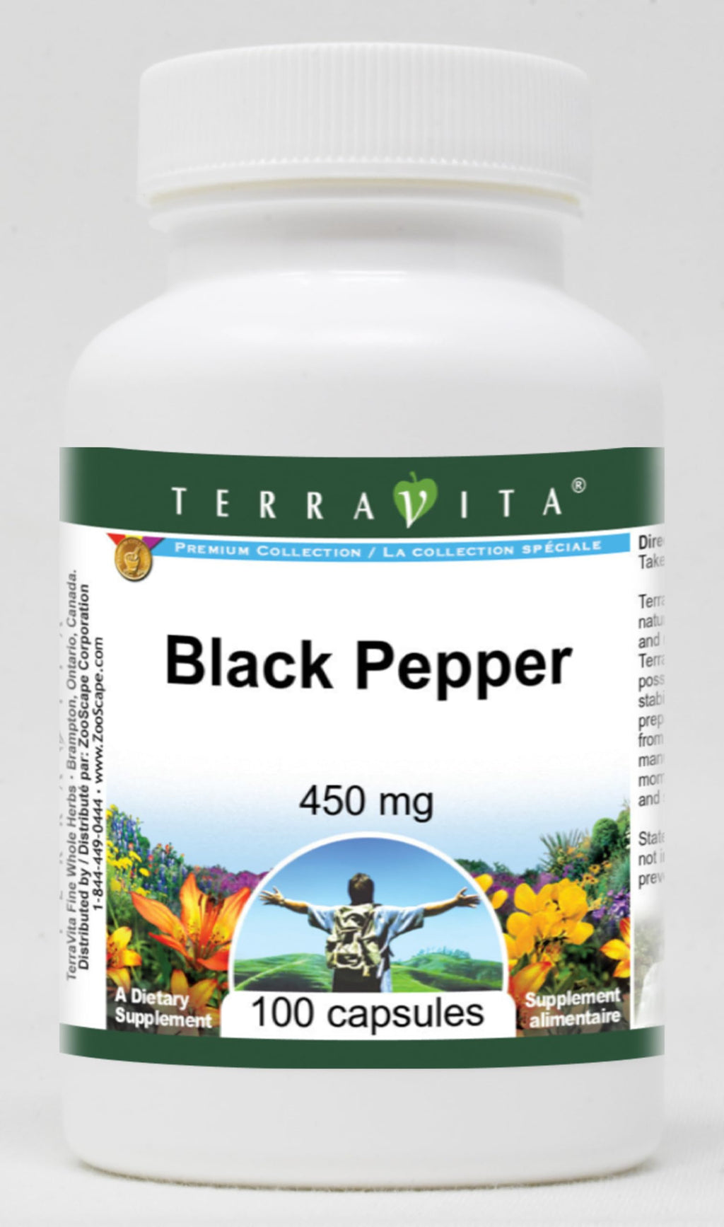 Terravita Black Pepper 450 mg - 300 Capsules (3 Pack)