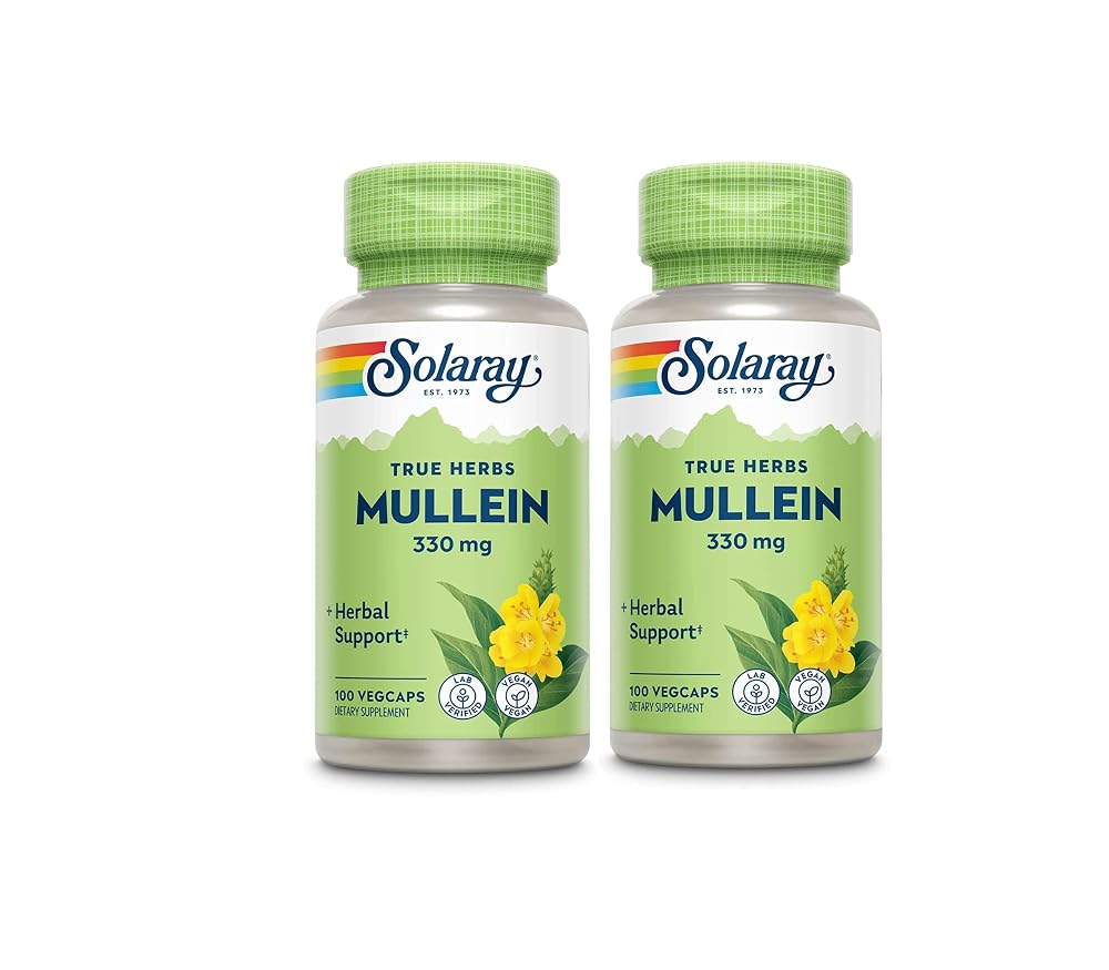SOLARAY Mullein Leaf Herbal Support 330mg - 200 Vegetarian Capsules