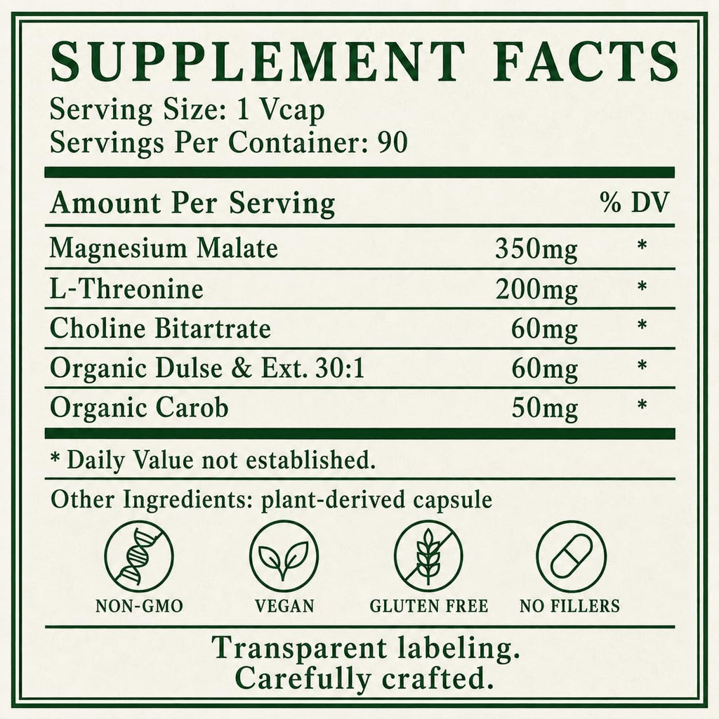 Green Organic Supplements Magnesium L-Threonine 90 Vegetarian Capsules