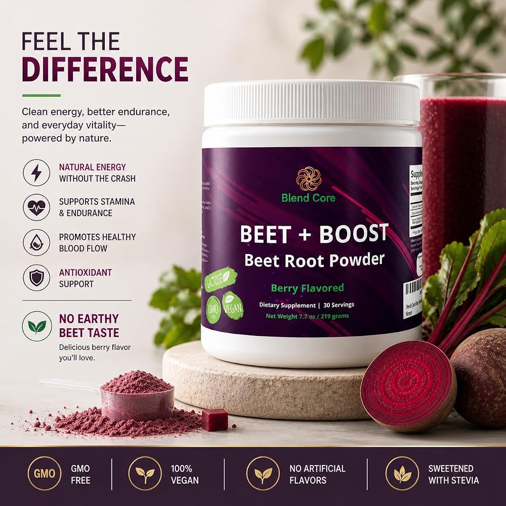 Blend Core Beet + Boost Organic Beet Root Powder - 7.7 oz - image 4