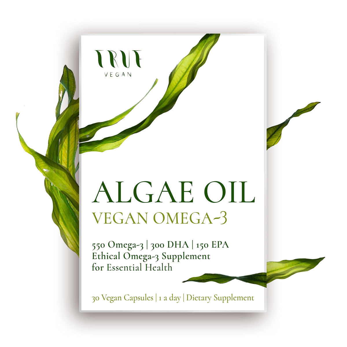 True Vegan Algae Oil Omega-3 Supplement - 30 Capsules