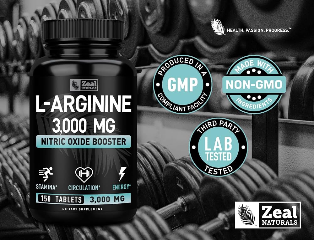 Zeal Naturals L-Arginine 3000mg Supplement - 150 Tablets - image 6