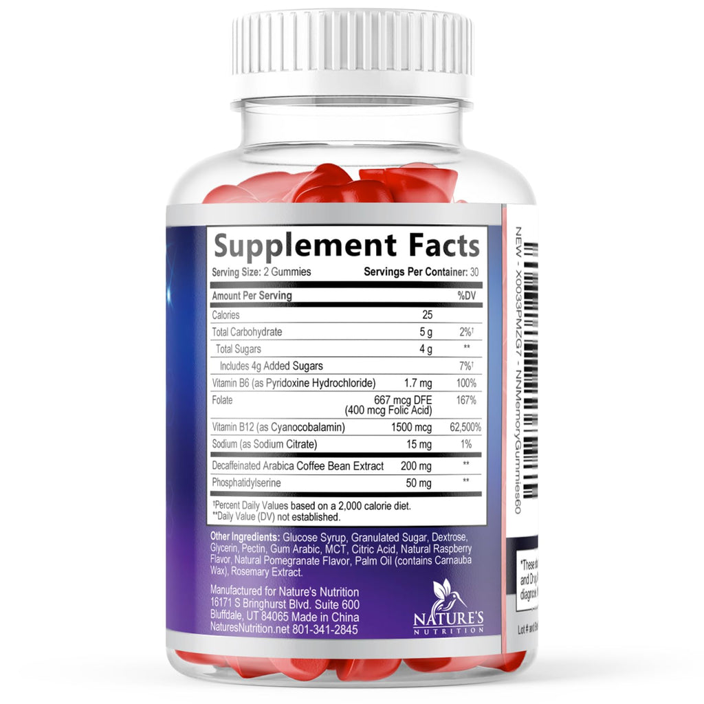 Nature's Nutrition Brain Supplement Memory & Focus Gummies - 60 Gummies - image 9