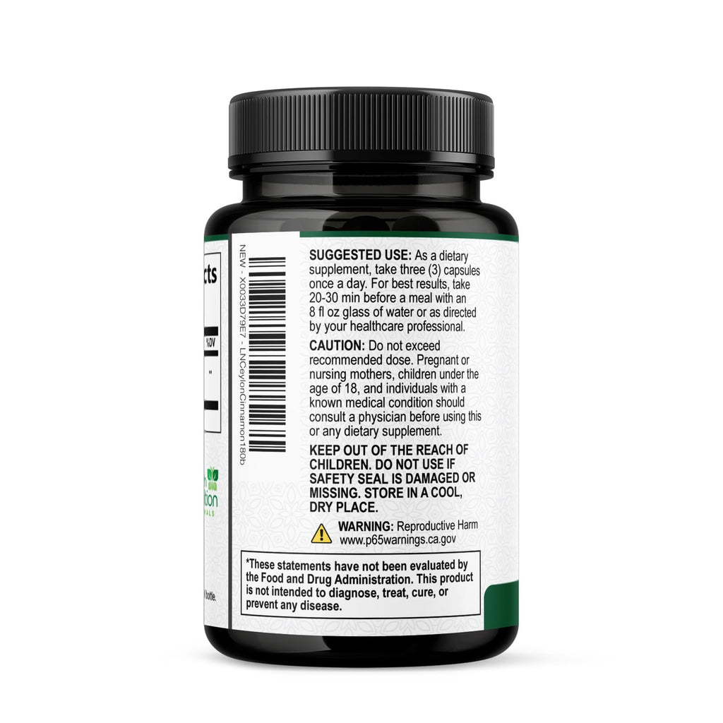 Health Nutrition Naturals Ceylon Cinnamon Capsules - 100% Extra