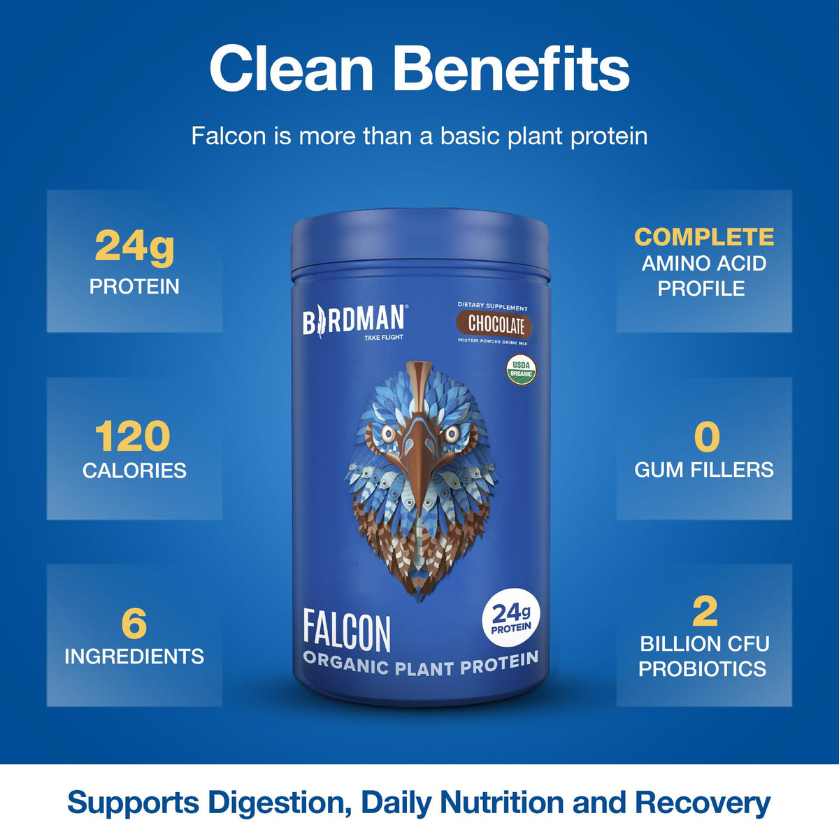 BIRDMAN Falcon Vegan Protein Powder Organic