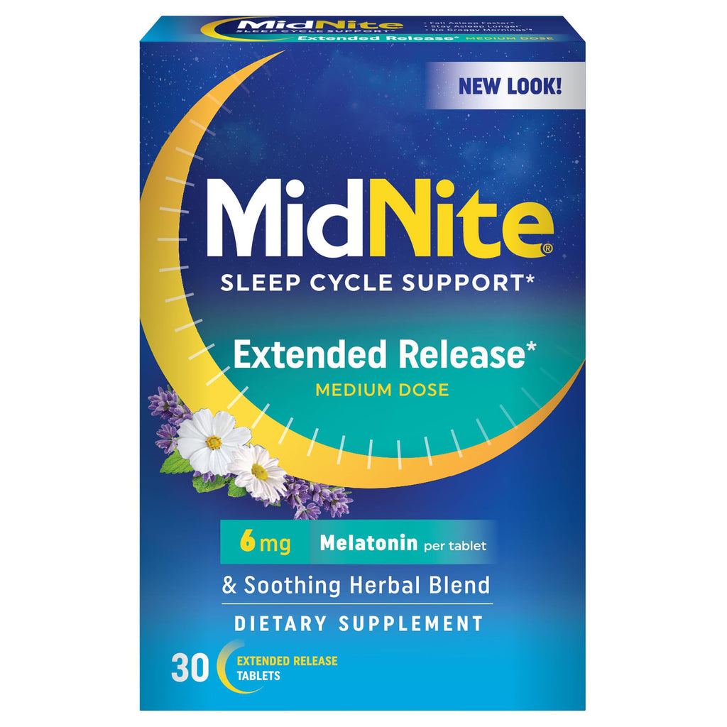 MidNite Extended Release Melatonin 6 mg Sleep Aid - 30 Tablets