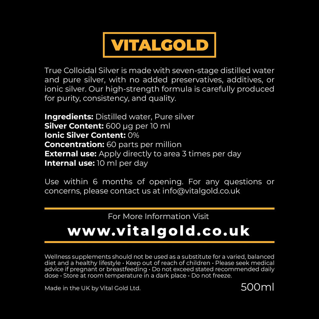 Vital Gold True Colloidal Silver 60 PPM - 500ml - image 6
