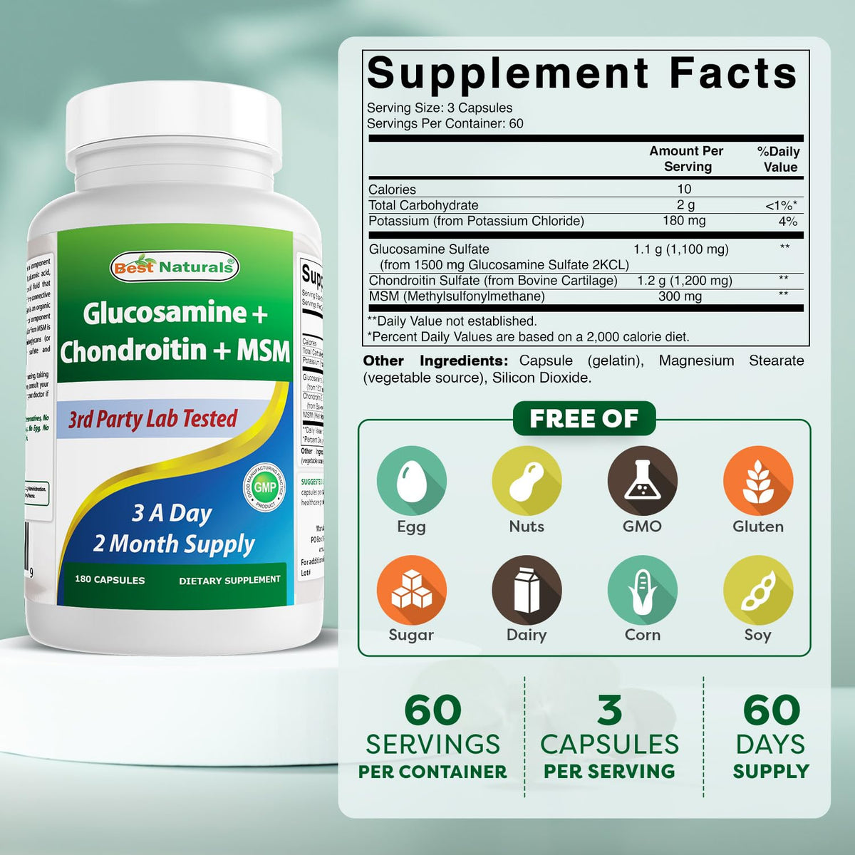 Best Naturals, Glucosamine Chondroitin and MSM Joint Supplements