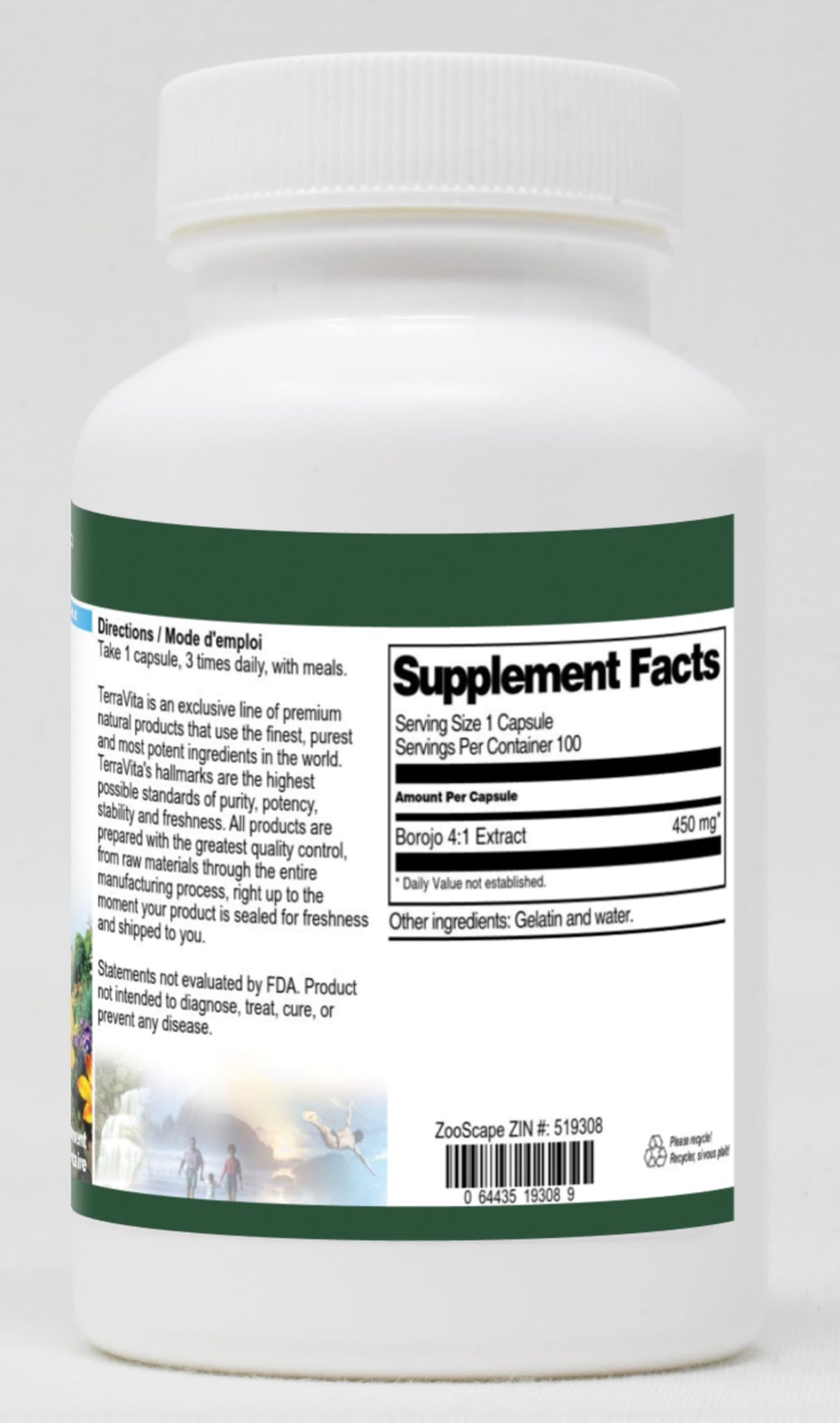 Terravita Borojo 4:1-450 mg (100 Capsules, ZIN: 519308)