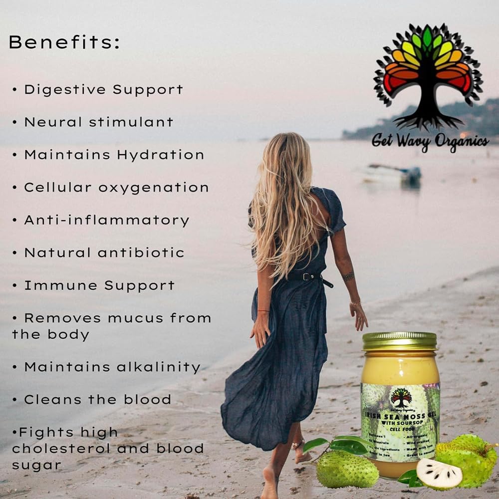 GET WAVY ORGANICS Irish Sea Moss Gel with Soursop - 32 oz - image 9