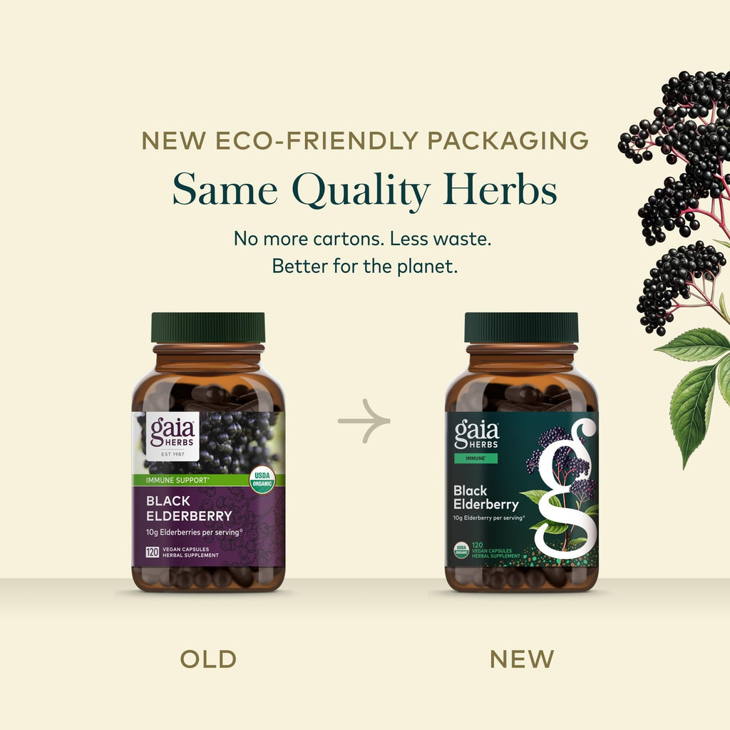 Gaia Herbs Black Elderberry Immune Support - 120 Capsules - image 7