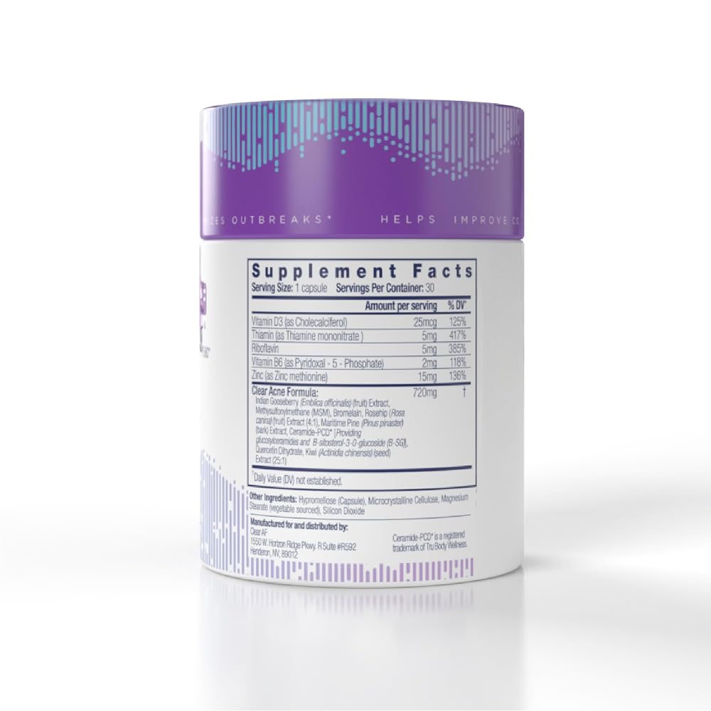 Clear AF Clear Skin Supplement with Ceramides & Zinc - 30 Capsules - image 7