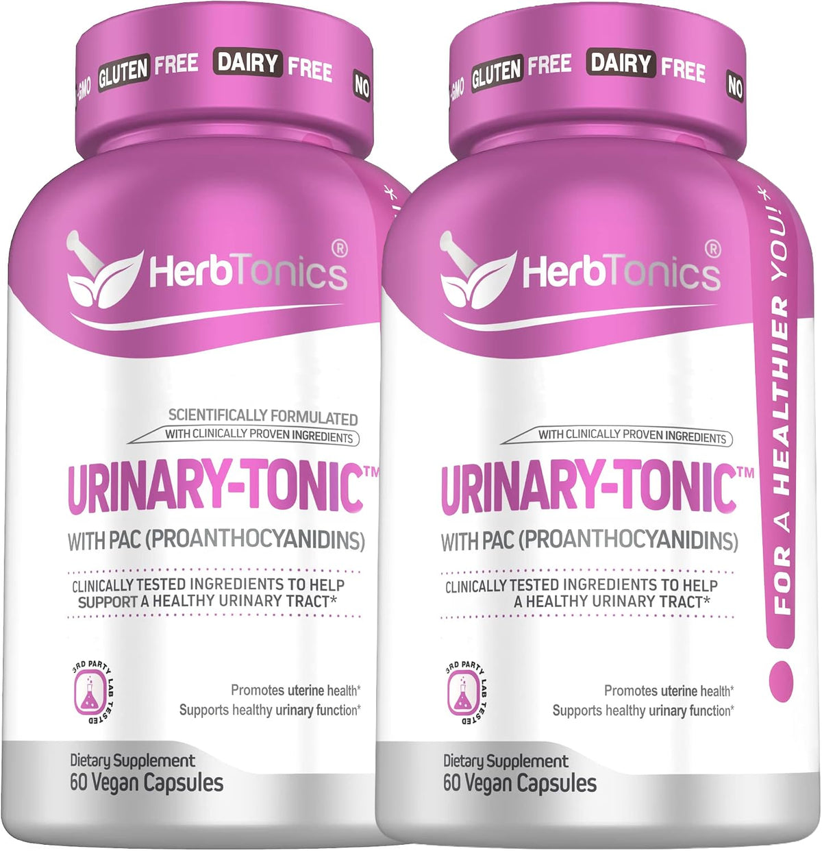 Herbtonics UTI Urinary Tract Cleanse Cranberry Pills 36mg PAC - 120 Capsules