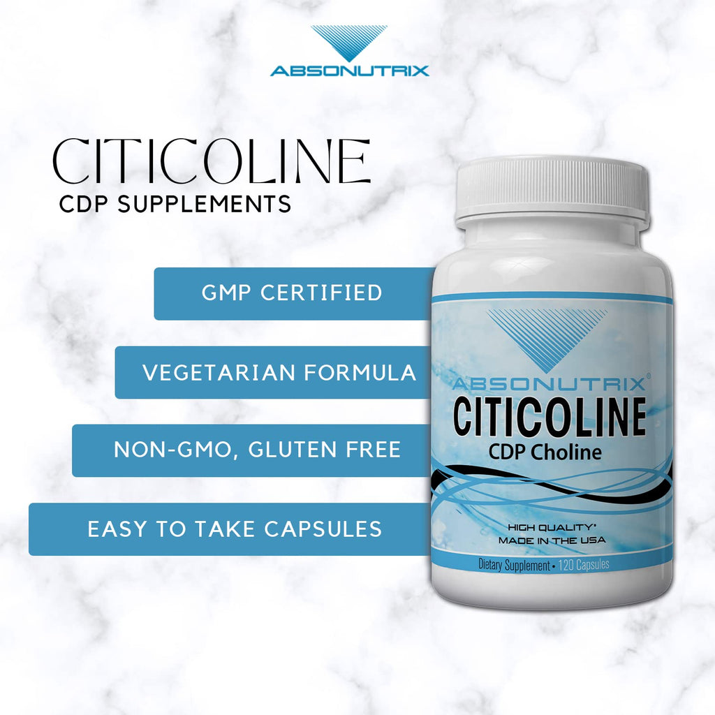 Absonutrix Citicoline CDP Choline 530mg Nootropic - 120 Vegetarian Capsules - image 6