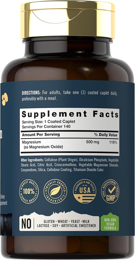Tahoe Nutritionals Magnesium 500mg - 140 Coated Caplets - image 2