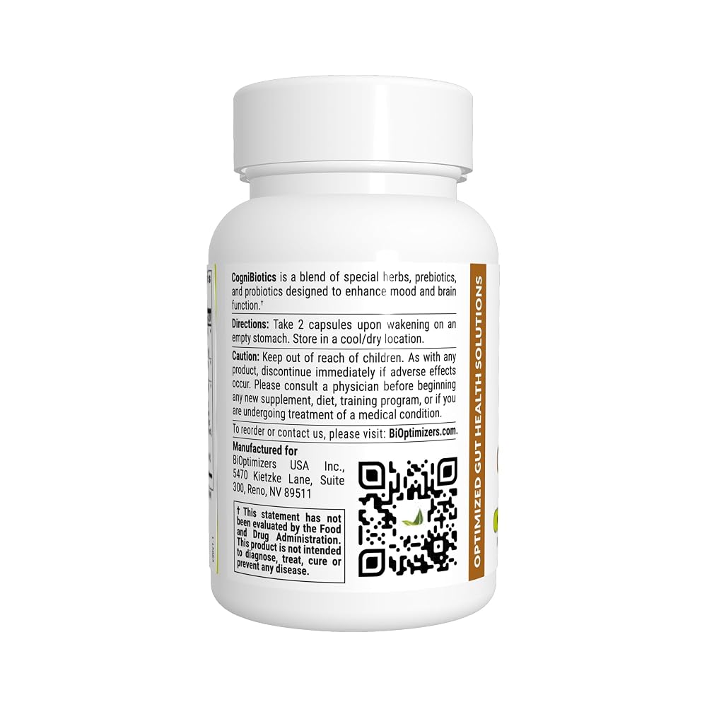 BIOptimizers Cognibiotics Brain Supplement for Mood & Focus - 30 Capsules - image 3