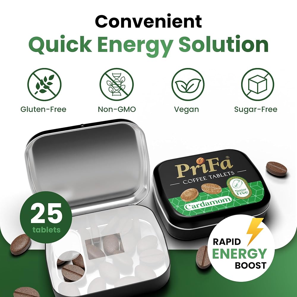 Prifa Cardamom Coffee Tablets Sugar-Free Energy - 25 Tablets - image 2