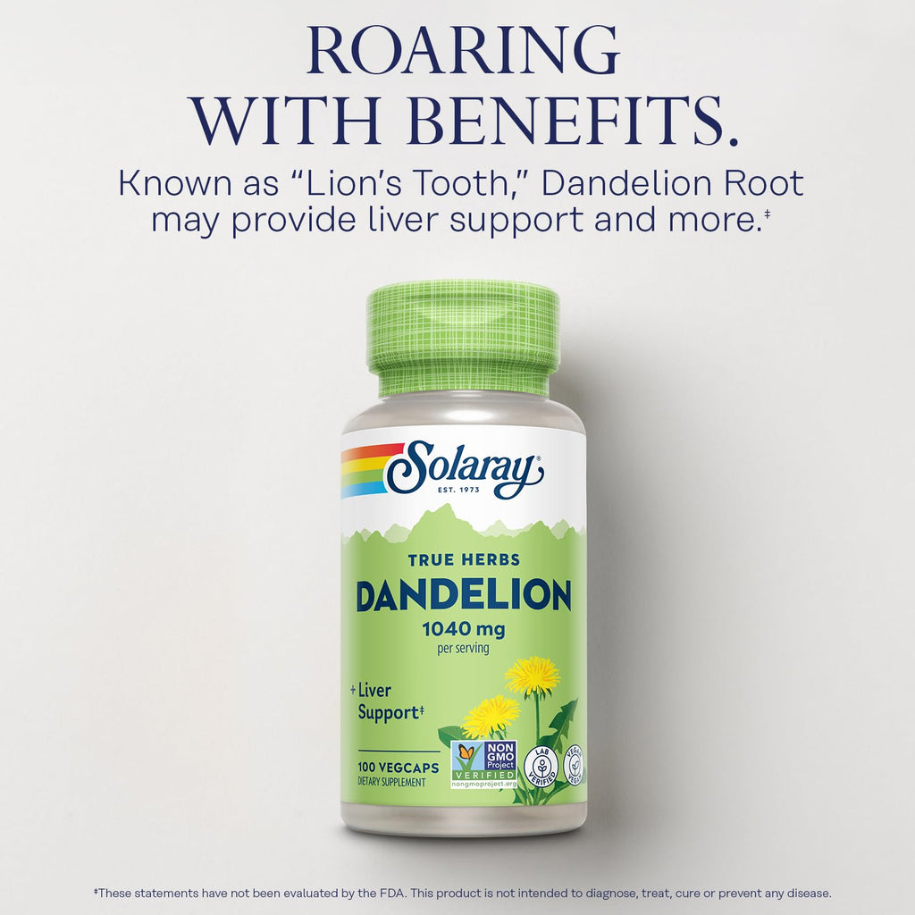 SOLARAY Dandelion Root Herbal Supplement - 100 Vegetarian Capsules - image 3