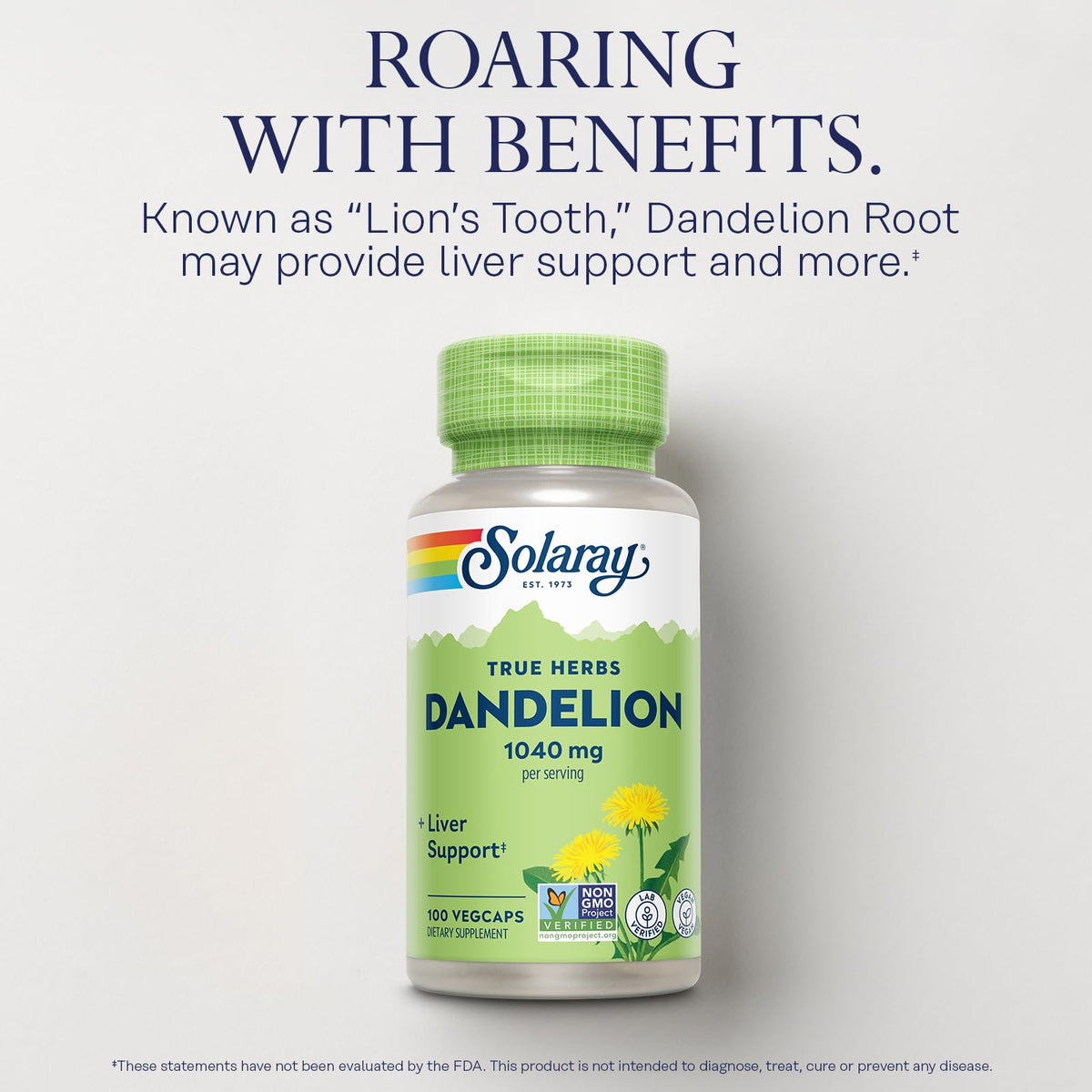 SOLARAY Dandelion Root Herbal Supplement - 100 Vegetarian Capsules - image 3