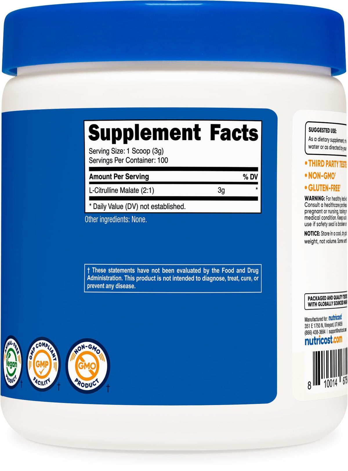 Nutricost L-Citrulline Malate 2:1 Flavored