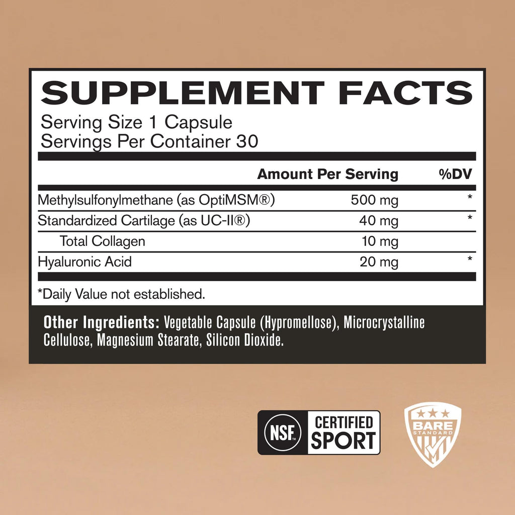 BARE PERFORMANCE NUTRITION Strong Joints UC-II® - 30 Capsules - image 2