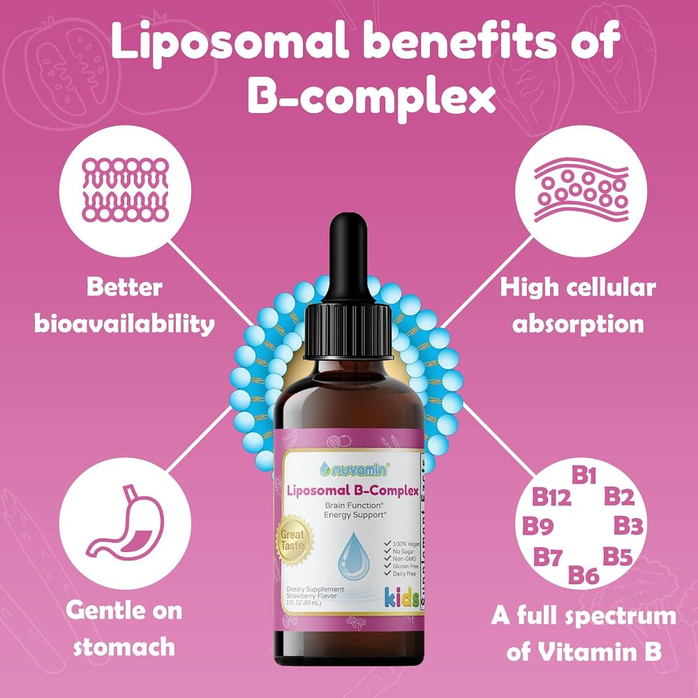 Nuvamin Liquid Liposomal Vitamin B Complex for Kids - 2 Fl Oz - image 2