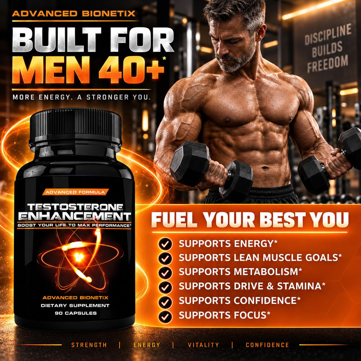 Advanced Bionetix Testosterone Booster Capsules - 90 Count - image 2