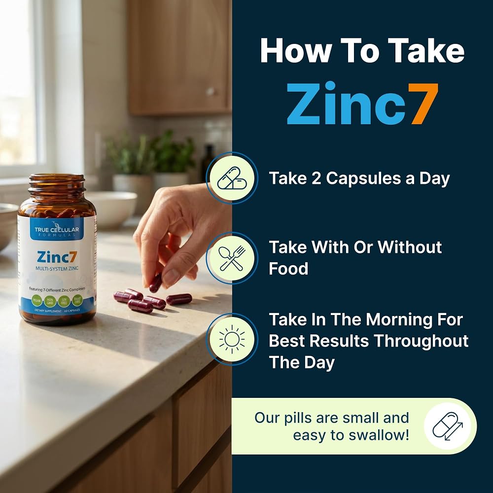 True Cellular Formulas Zinc7: 7-in-1 Zinc Complex 50mg - Maximum