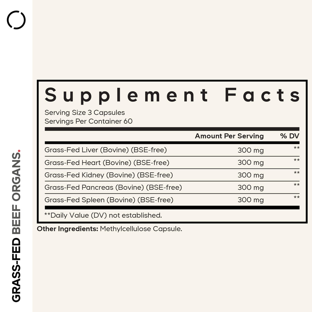 Codeage Grass-Fed Beef Organs Supplement - 180 Capsules - image 2