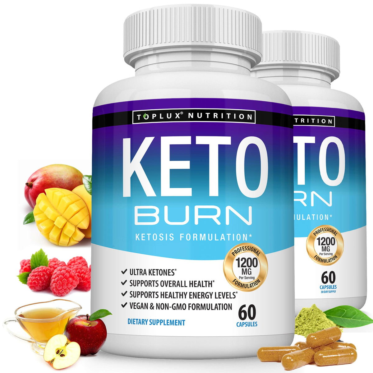 Toplux Keto Burn 1200mg Supplement - 120 Vegetarian Capsules