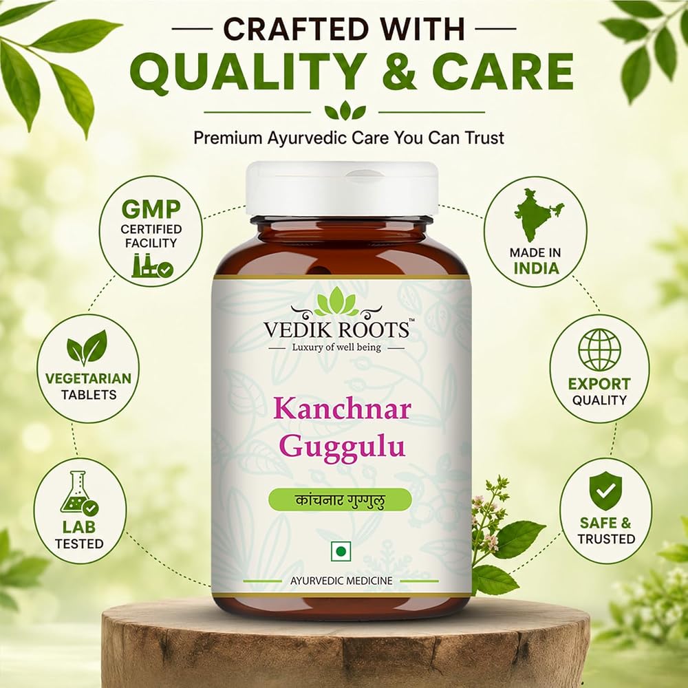 VEDIKROOTS Kanchnar Guggulu - Ayurvedic Supplement for Thyroid