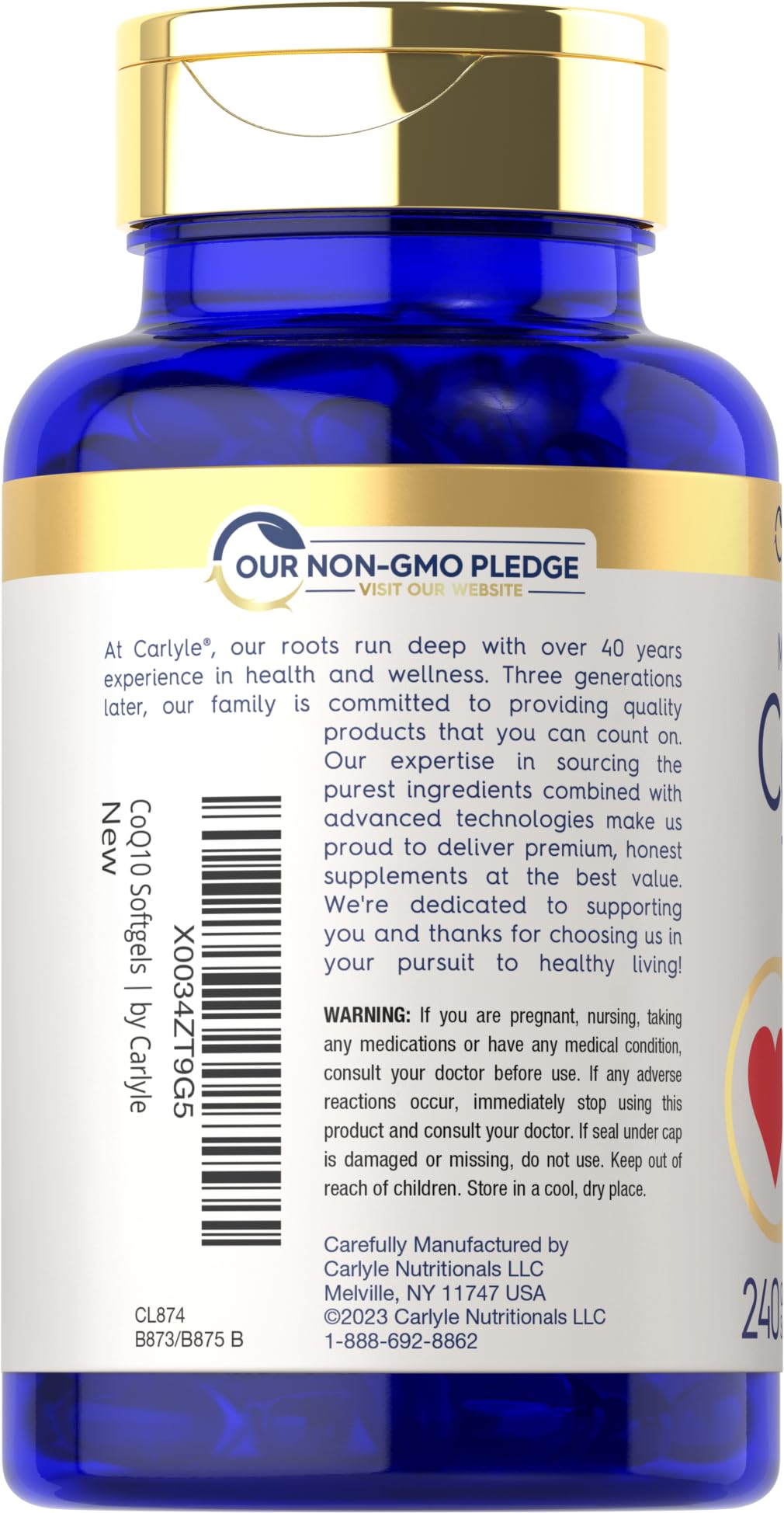 Carlyle CoQ10 100mg Softgels - 240 Count - image 3