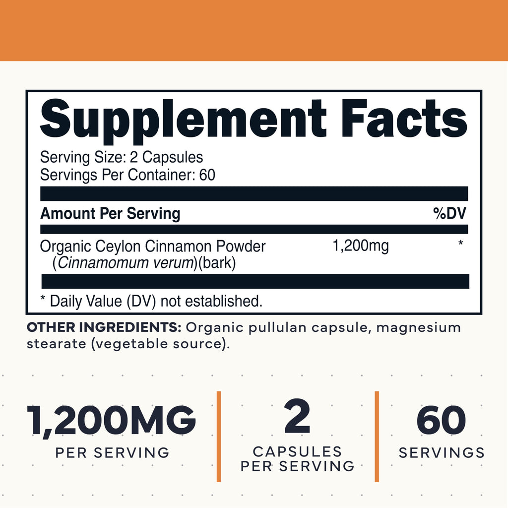 Type Zero Ceylon Cinnamon 1200mg - 120 Capsules - image 2