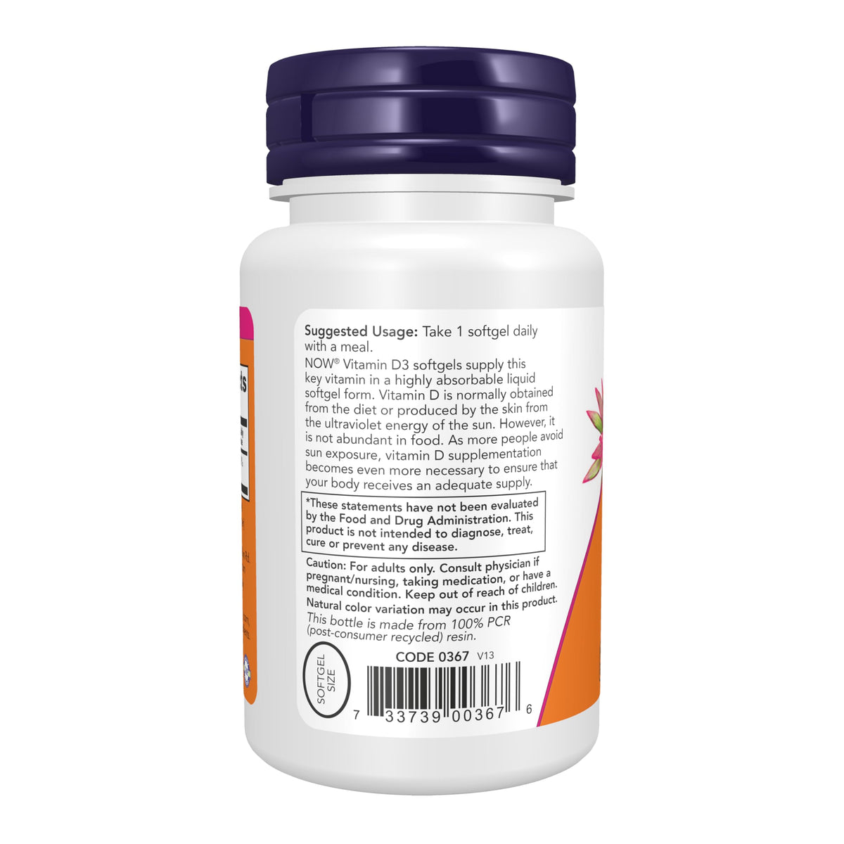 Now Foods Vitamin D 2000 IU - 120 Softgels - image 2