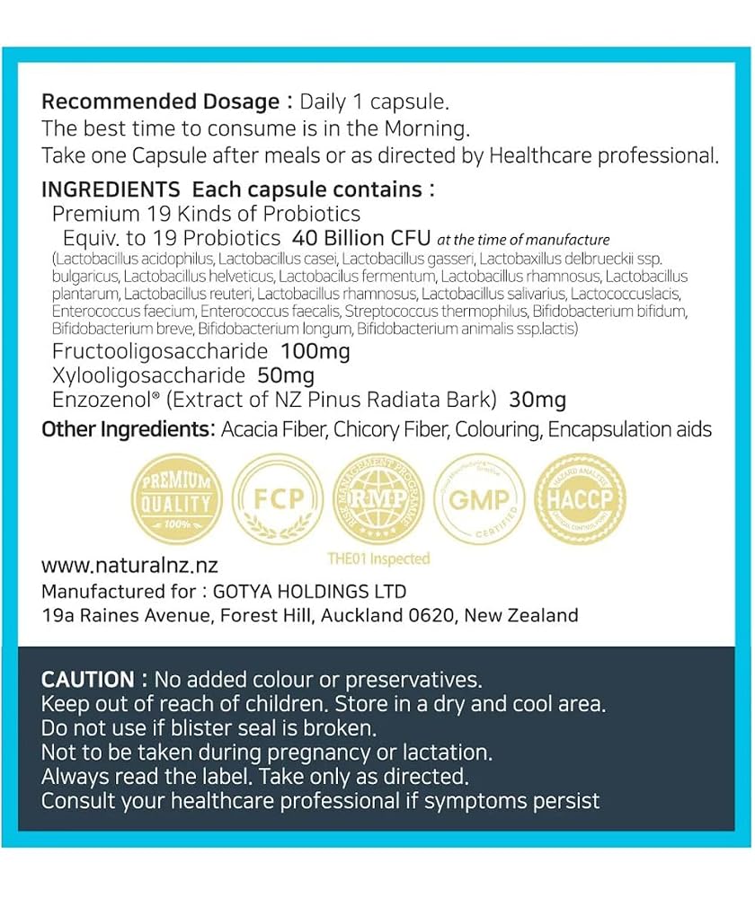 Natural NZ Fructo X Probiotics 40 Billion - 60 Vegetarian Capsules - image 2