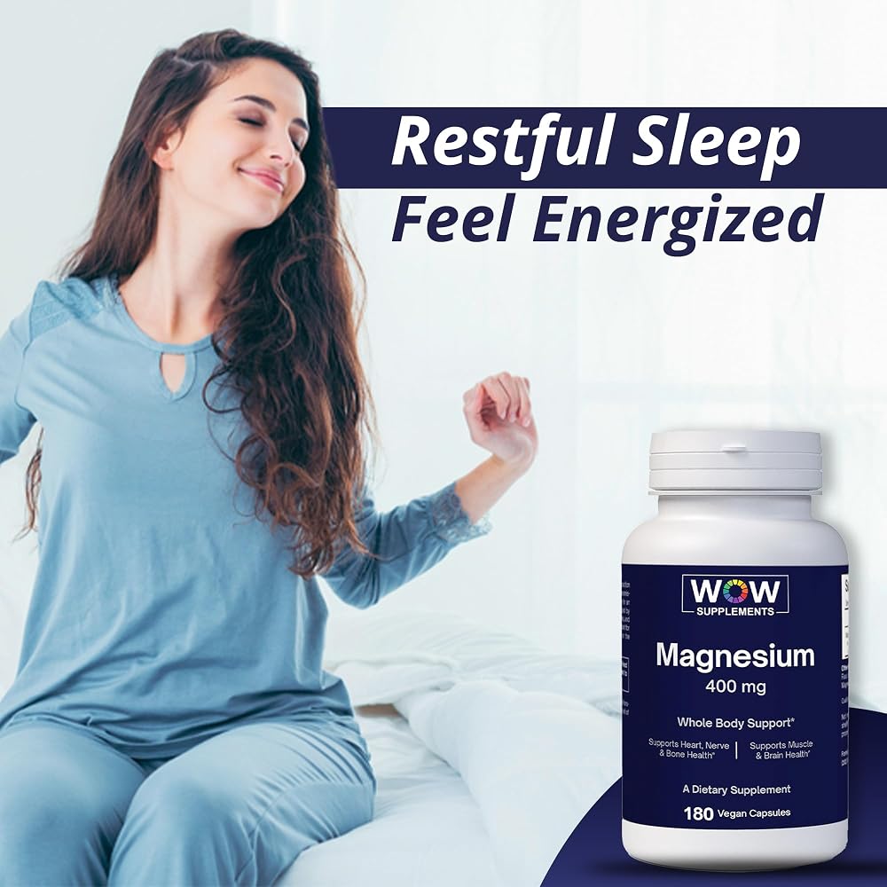 WOW Supplements Magnesium 400 mg Complex - 180 Capsules - image 7