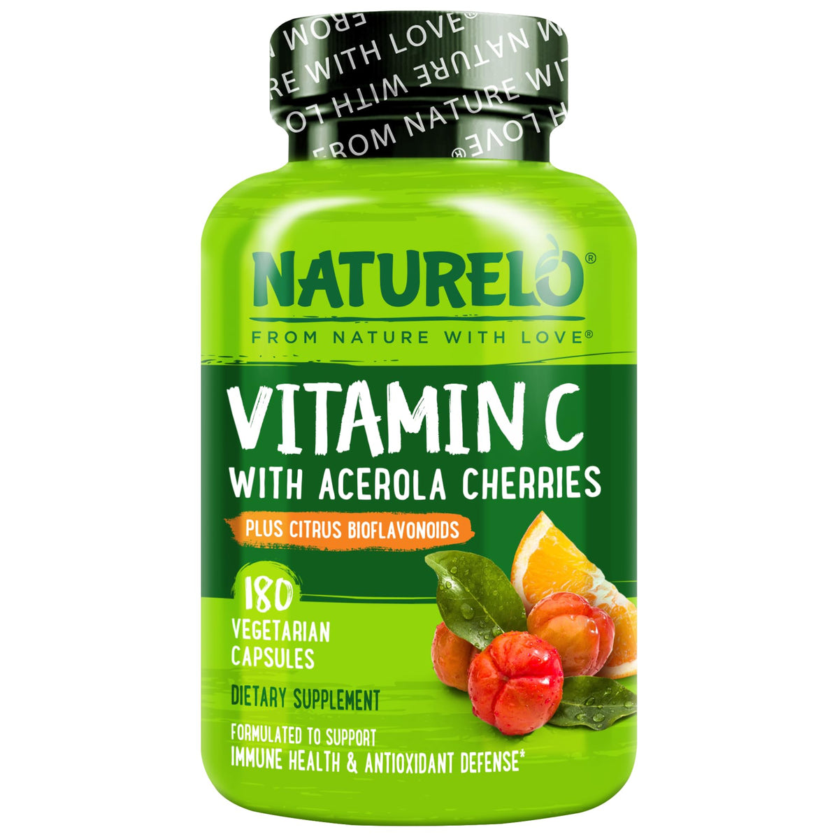 NATURELO Vitamin C 500 mg Immune Support - 180 Capsules