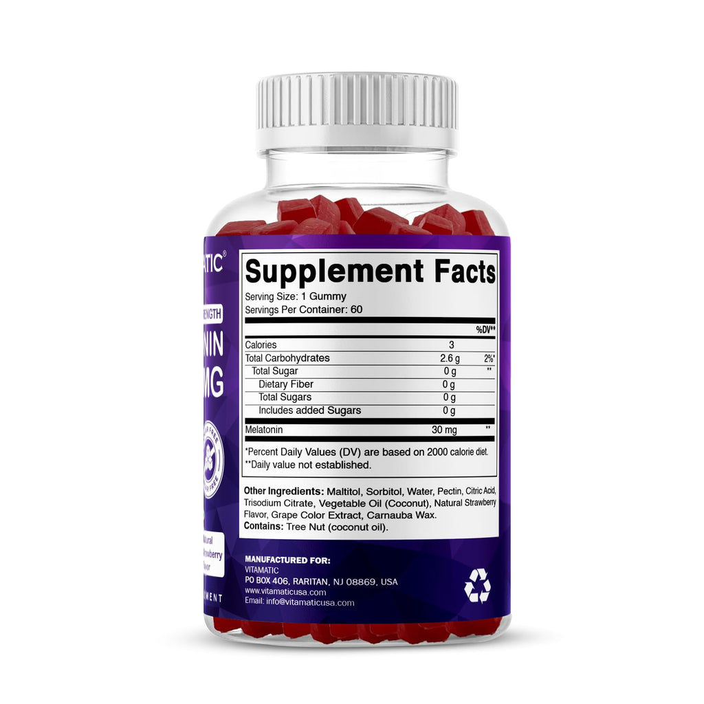 Vitamatic Extra Strength Melatonin 30 mg - 60 Gummies - image 7
