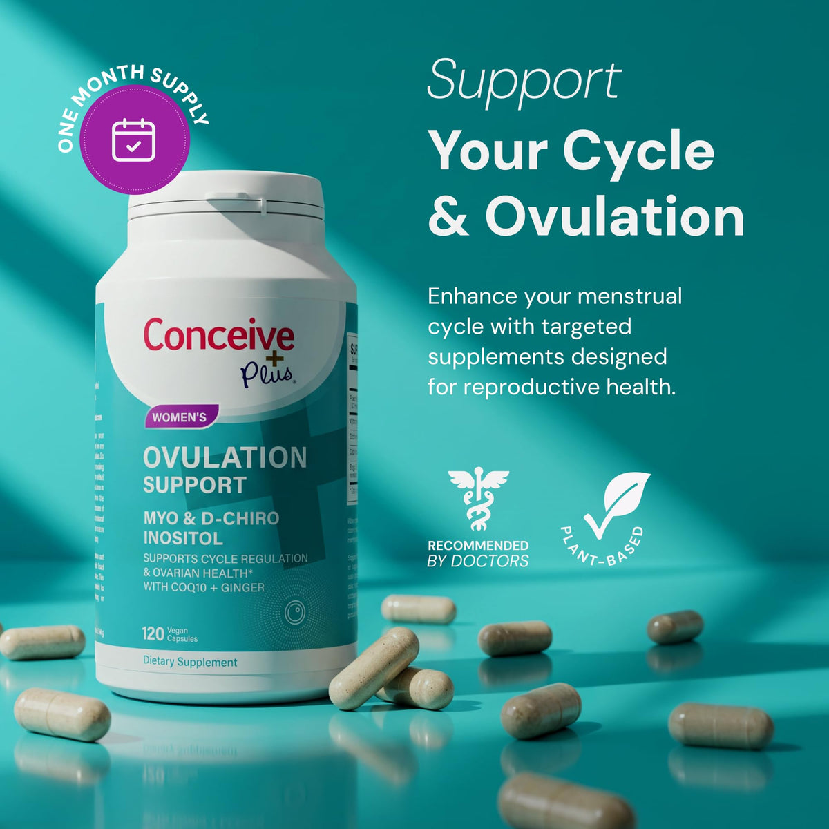CONCEIVE PLUS Ovulation Support Myo-Inositol & D-Chiro Inositol - 120 Capsules - image 3