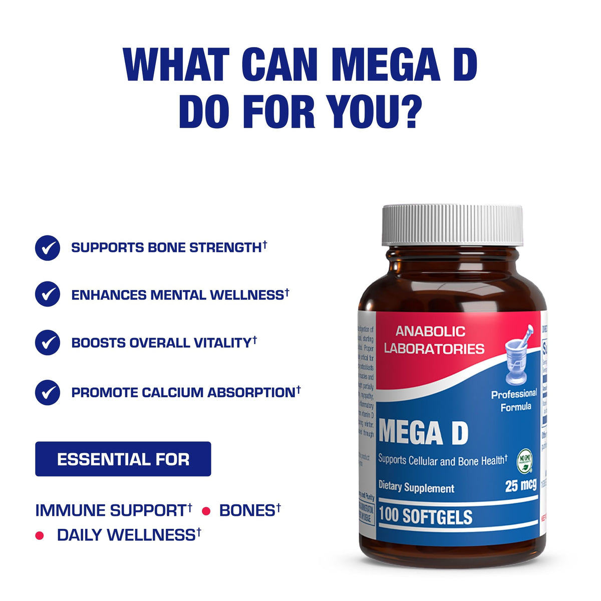 Anabolic Laboratories Vitamin D3 1000 IU - 100 Softgels - image 5