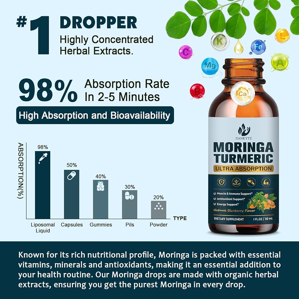 JIANKYTZ Organic Moringa Leaf Extract Liquid Drops for Women and Men