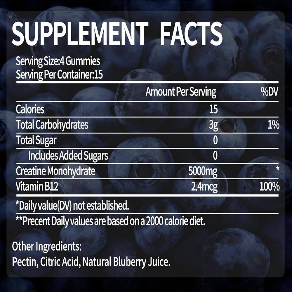 OALSE Creatine Monohydrate Gummies 5000mg - 120 Count - image 3