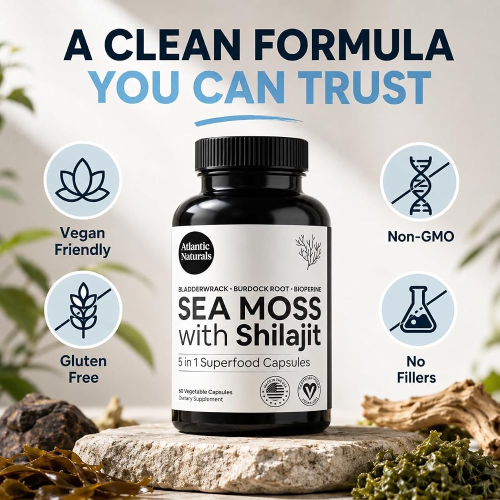 Atlantic Naturals Irish Sea Moss & Shilajit Capsules - 60 Count - image 7