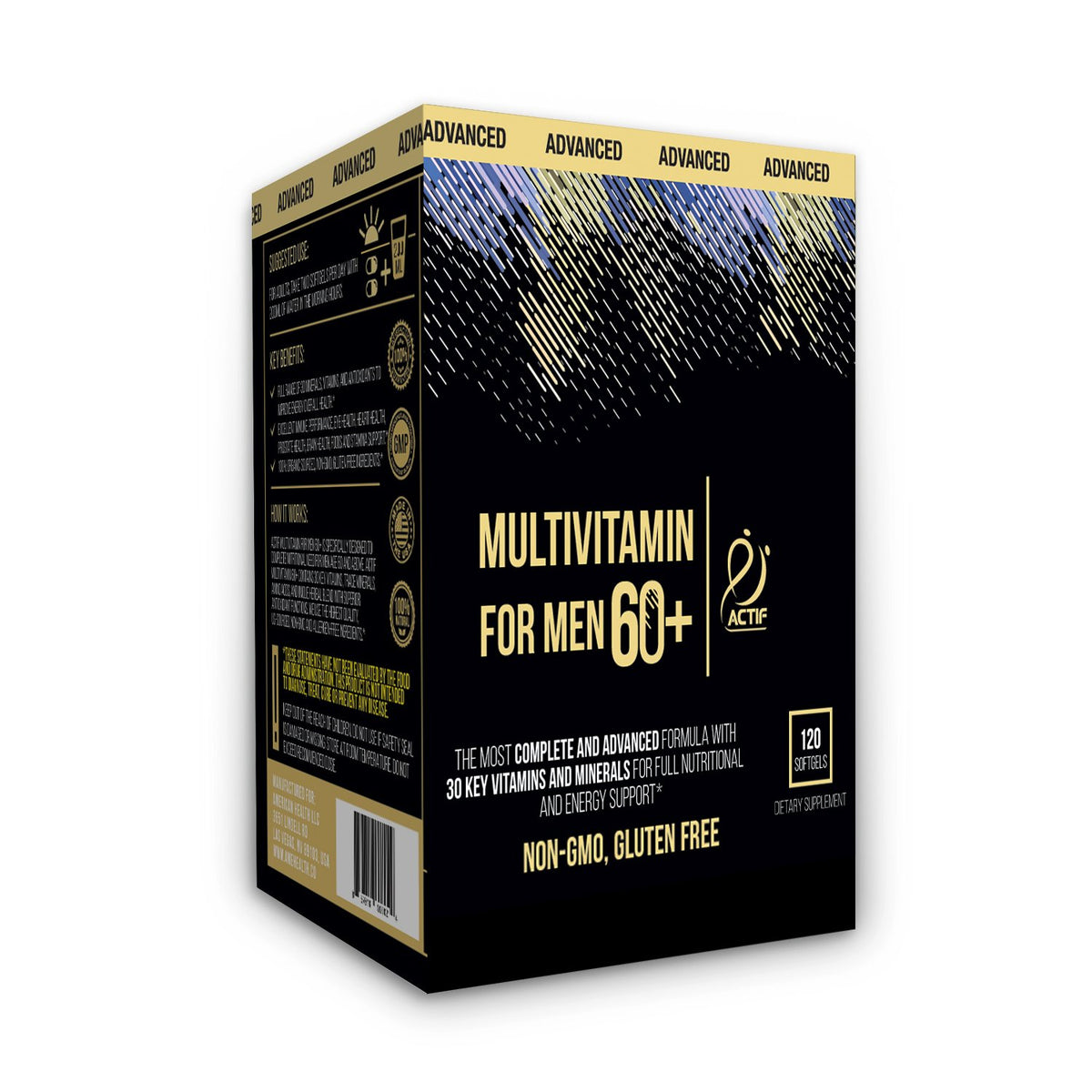 ACTIF Multivitamin for Men Age 60+ - 120 Softgels