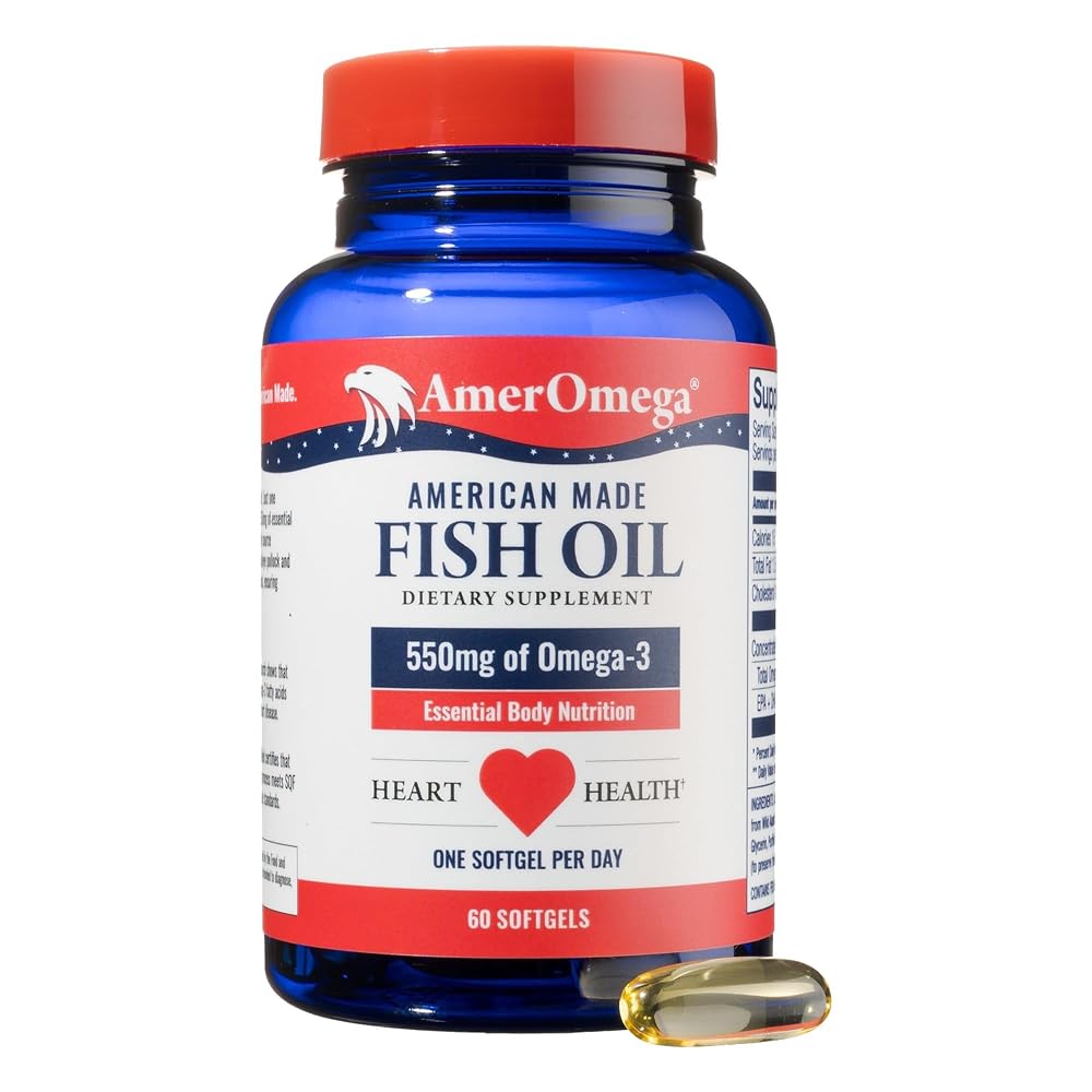 AmerOmega Triglyceride Omega-3 Fish Oil for Heart Health Support