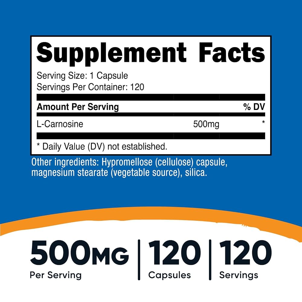 Nutricost L-Carnosine 500mg - 120 Capsules - image 2