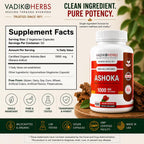 Vadik Herbs Ashoka Bark 1000 mg Women's Wellness - 100 Vegetarian Capsules - image 2