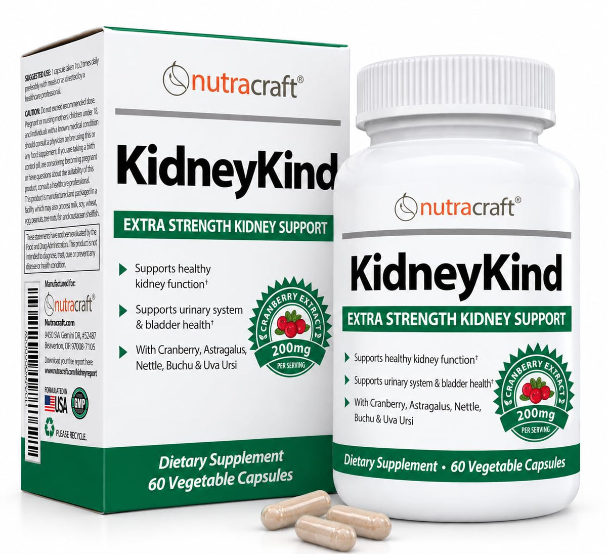 Nutracraft KidneyKind Kidney Cleanse Cranberry Capsules - 60 Capsules